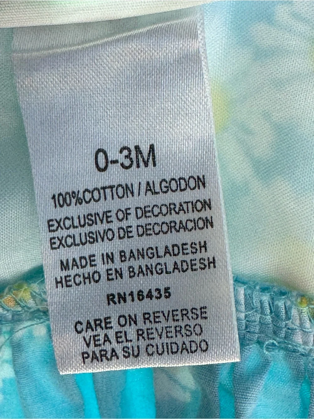 Nannette Baby Turquoise Daisy Sundress with Yellow Bow. Size 0-3 Mo.